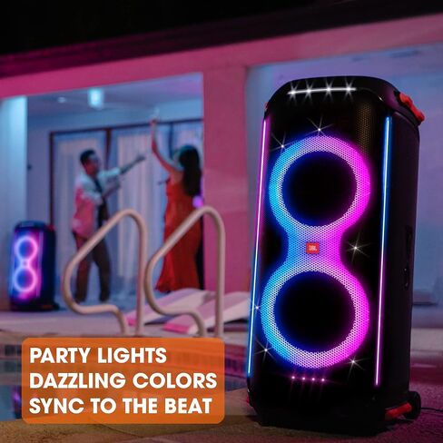 JBL PartyBox 710 - مكبر صوت للحفلات مع صوت قوي، وأضواء مدمجة وباس عميق إضافي، مقاوم لرذاذ الماء IPX4، اتصال التطبيق/البلوتوث، مصنوع للاستخدام في كل مكان بعجلات مقبض (أسود) in Saudi Arabia
