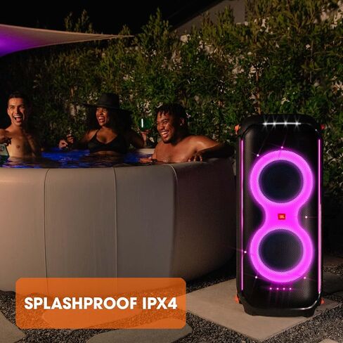JBL PartyBox 710 - مكبر صوت للحفلات مع صوت قوي، وأضواء مدمجة وباس عميق إضافي، مقاوم لرذاذ الماء IPX4، اتصال التطبيق/البلوتوث، مصنوع للاستخدام في كل مكان بعجلات مقبض (أسود) in Saudi Arabia