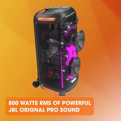 JBL PartyBox 710 - مكبر صوت للحفلات مع صوت قوي، وأضواء مدمجة وباس عميق إضافي، مقاوم لرذاذ الماء IPX4، اتصال التطبيق/البلوتوث، مصنوع للاستخدام في كل مكان بعجلات مقبض (أسود) in Saudi Arabia
