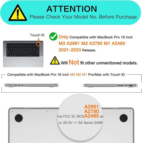 MOSISO Compatible with MacBook Pro 16 inch Case 2023 2022 2021 Release M3 A2991 M2 A2780 M1 A2485 Pro Max Chip, Plastic Hard Shell Case&Keyboard Cover&Screen Protector&Storage Bag, Black in Saudi Arabia