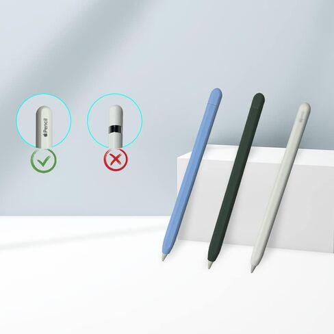 ColorYourLife 3 - Pack Silicone Pencil Grips Cases Covers Sleeves Compatible with Apple Pencil 2nd Generation (Yellow Green White) in Kuwait