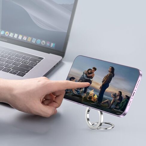 حامل حلقة الهاتف المغناطيسي لـ MagSafe - JCHIEN حامل حلقة الهاتف المغناطيسي بمسند الإصبع لتركيب السيارة المغناطيسي - متوافق مع ملحقات iPhone MagSafe - أسود in Kuwait