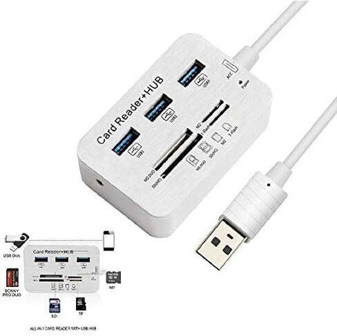 محور USB 3.0 3 منافذ من جاكوبسبارتس مع قارئ بطاقات MS SD M2 TF متعدد في 1 محول الذاكرة in Kuwait