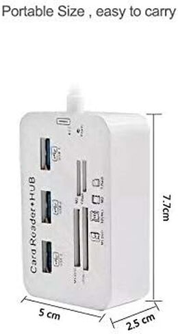محور USB 3.0 3 منافذ من جاكوبسبارتس مع قارئ بطاقات MS SD M2 TF متعدد في 1 محول الذاكرة in Kuwait
