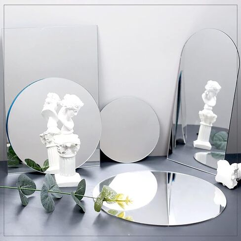 4PCS Geometric Mirror Photo Props Set, Acrylic Mirror Reflection Board Photography Background Props for Goods, Crafts, Lipstick, Jewelry, Cosmetics, Makeup Tools, Food in Kuwait