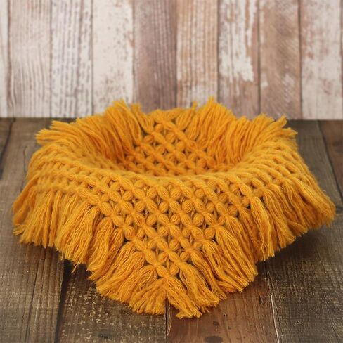 Zeroest Newborn Photography Baby Posing Layer Props Basket Filler Stuffer Mini Blanket Photoshoot HandKint Photo Wool Wrap (Dusty Pink) in Saudi Arabia