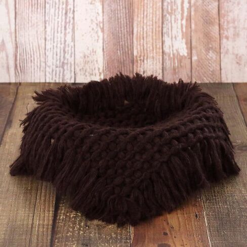 Zeroest Newborn Photography Baby Posing Layer Props Basket Filler Stuffer Mini Blanket Photoshoot HandKint Photo Wool Wrap (Dusty Pink) in Saudi Arabia