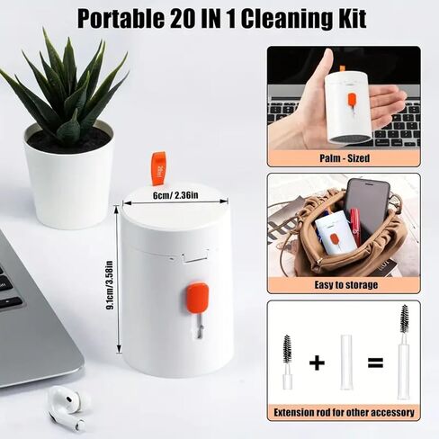 20-in-1 Laptop Screen Keyboard Cleaning kit, Cell Phone Cleaning kit, Cleaning kit, Electronics Cleaning kit for Mobile Phones, Tablets, Computers, Computer Monitors, TV Camera Lenses，Black… in Kuwait