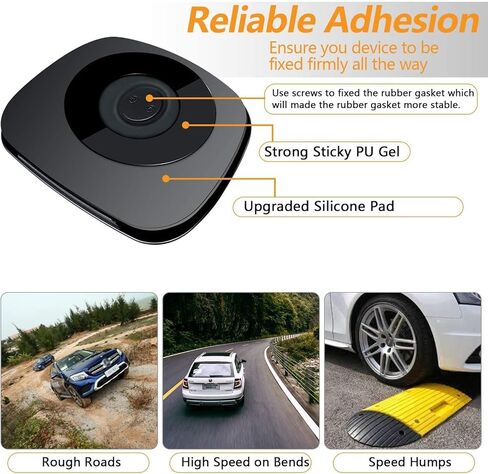 Car Phone Holder Mount, Dashboard Phone Holder for Car, Clamshell Cell Phone Holder Stand, Anti-Slip Silicone Pad Mat Vehicle GPS Mount Compatible with iPhone, Galaxy and all Smartphones-Black in Kuwait