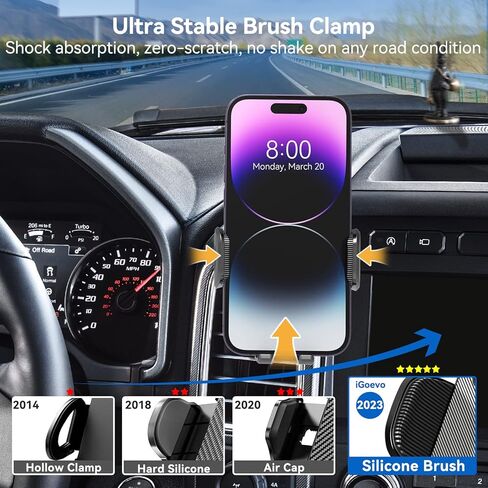 iGoevo 2 Pack Phone Mount for Car Vent [Upgraded Stable Soft Brush Clamp] Car Vent Phone Mount [Vent Blade Protection Mechanism] Hands-Free Cell Phone Holder for Car Compatible for All Phones in Kuwait