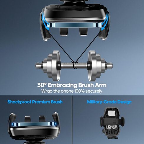 iGoevo 2 Pack Phone Mount for Car Vent [Upgraded Stable Soft Brush Clamp] Car Vent Phone Mount [Vent Blade Protection Mechanism] Hands-Free Cell Phone Holder for Car Compatible for All Phones in Kuwait