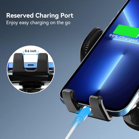 iGoevo 2 Pack Phone Mount for Car Vent [Upgraded Stable Soft Brush Clamp] Car Vent Phone Mount [Vent Blade Protection Mechanism] Hands-Free Cell Phone Holder for Car Compatible for All Phones in Kuwait