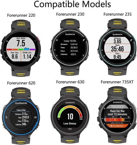 سوار ساعة رياضية من السيليكون الناعم متوافق مع Forerunner 735XT من ISABAKE لـ Forerunner 220 230 235 620 630 Approach S20 S5 S6 (أسود/رمادي) in Kuwait