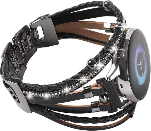 Posh Leather Bands Compatible with Samsung Galaxy Watch 7 6 5 4 40mm 44mm/Watch 6 4 Classic Band 42mm 46mm 43mm 47mm/Galaxy Watch 5 Pro Band 45mm/Active 2, 20mm Boho Bracelet Handmade Strap for Women in Saudi Arabia