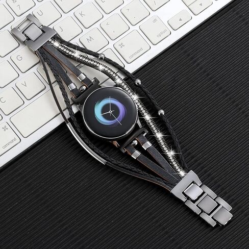 Posh Leather Bands Compatible with Samsung Galaxy Watch 7 6 5 4 40mm 44mm/Watch 6 4 Classic Band 42mm 46mm 43mm 47mm/Galaxy Watch 5 Pro Band 45mm/Active 2, 20mm Boho Bracelet Handmade Strap for Women in Saudi Arabia