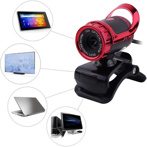 ZJchao Pro Webcam - USB 2.0 Clip-On Web Camera with 360° Rotation & Built-in Microphone for HD Video Calls on Desktop/Laptop in Saudi Arabia