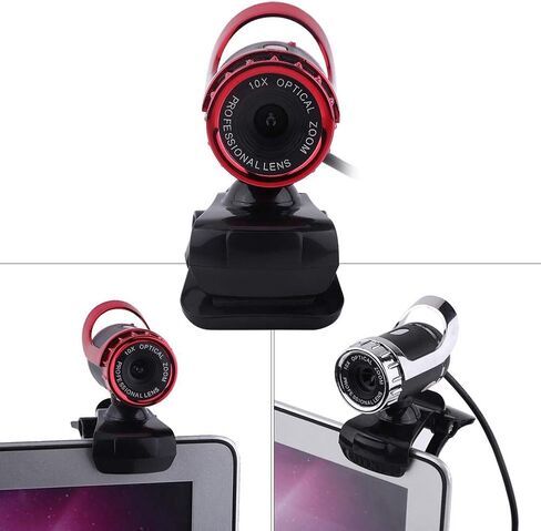ZJchao Pro Webcam - USB 2.0 Clip-On Web Camera with 360° Rotation & Built-in Microphone for HD Video Calls on Desktop/Laptop in Saudi Arabia