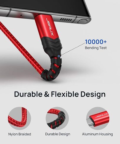 محول ميكروفون JSAUX USB C، USB C إلى ثنائي 3.5 ملم أنثى Aux محول صوت جاك Y Splitter Mic Audio، متوافق مع Samsung Galaxy S21/S20، Pixel 4/3/2 XL، Huawei P40/P30 Pro/P20-Red in Kuwait