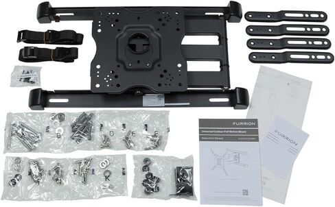 Furrion Universal-Outdoor TV Wall Mount Bracket لشاشات LED وLCD وشاشات OLED المسطحة مع VESA حتى 400x400، إمالة، مقاومة للطقس، أقصى تحميل 110 رطل، متر أفقي مدمج (أسود) - F2AA002ABBK in Kuwait