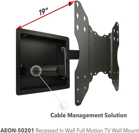 حامل تلفزيون يثبت على الحائط بحركة كاملة بدون خلوص لتلفزيونات LCD او LED او البلازما مقاس 32 الى 55 بوصة - يمتد 19 بوصة in Kuwait