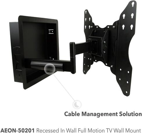 حامل تلفزيون يثبت على الحائط بحركة كاملة بدون خلوص لتلفزيونات LCD او LED او البلازما مقاس 32 الى 55 بوصة - يمتد 19 بوصة in Kuwait