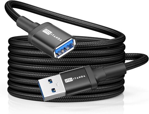 ITD ITANDA 10FT USB تمديد كابل USB 3.0 تمديد الحبل نوع A ذكر إلى Female5Gbps نقل البيانات للوحة المفاتيح، الماوس، بلاي ستيشن، Xbox، محرك فلاش، الطابعة، الكاميرا وأكثر من ذلك in Kuwait