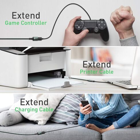 ITD ITANDA 10FT USB Extension Cable USB 3.0 Extension Cord Type A Male to Female5Gbps Data Transfer for Keyboard, Mouse, Playstation, Xbox, Flash Drive, Printer, Camera and More in Saudi Arabia