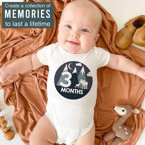 20 Monthly Baby Milestone Stickers Boy - Adventure Baby Monthly Milestone Stickers for Baby Boy, Milestone Baby Monthly Stickers, Baby Month Stickers for Baby Photo Props, Monthly Baby Stickers Boy in Saudi Arabia