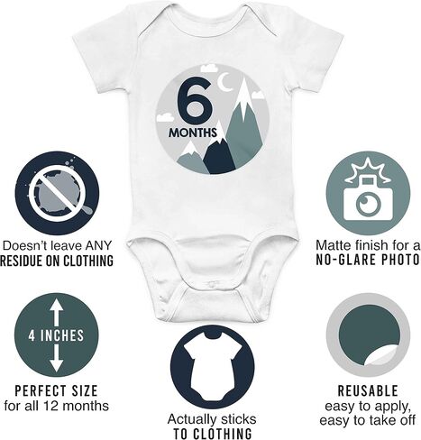 20 Monthly Baby Milestone Stickers Boy - Adventure Baby Monthly Milestone Stickers for Baby Boy, Milestone Baby Monthly Stickers, Baby Month Stickers for Baby Photo Props, Monthly Baby Stickers Boy in Saudi Arabia