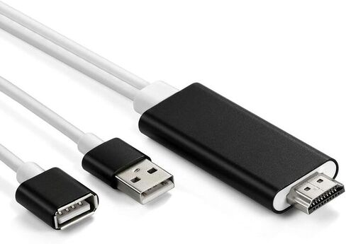 VAKABOX HD USB to HDMI Digital AV Adapter Cable Plug and Play Miracast AirPlay Mirroring HDTV Adapter Compatible with iPhone 12/11/XR XS/8/8Plus, 7/7S/6/6S, Android 5.0 or Higher Smartphones, Tablets in Saudi Arabia