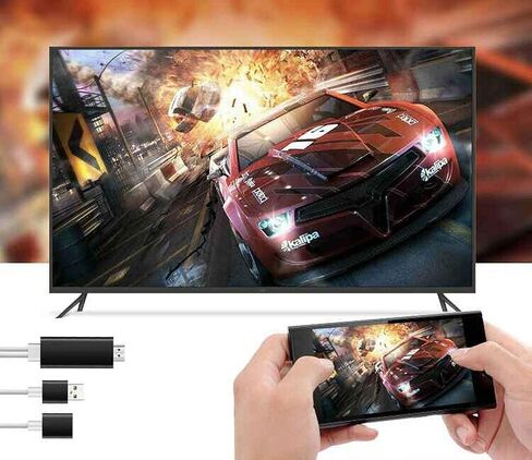 VAKABOX HD USB to HDMI Digital AV Adapter Cable Plug and Play Miracast AirPlay Mirroring HDTV Adapter Compatible with iPhone 12/11/XR XS/8/8Plus, 7/7S/6/6S, Android 5.0 or Higher Smartphones, Tablets in Saudi Arabia