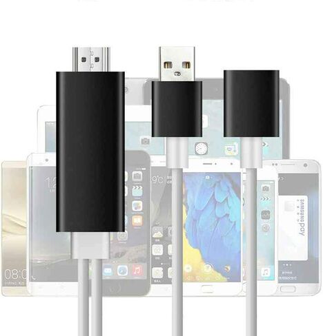 VAKABOX HD USB to HDMI Digital AV Adapter Cable Plug and Play Miracast AirPlay Mirroring HDTV Adapter Compatible with iPhone 12/11/XR XS/8/8Plus, 7/7S/6/6S, Android 5.0 or Higher Smartphones, Tablets in Saudi Arabia