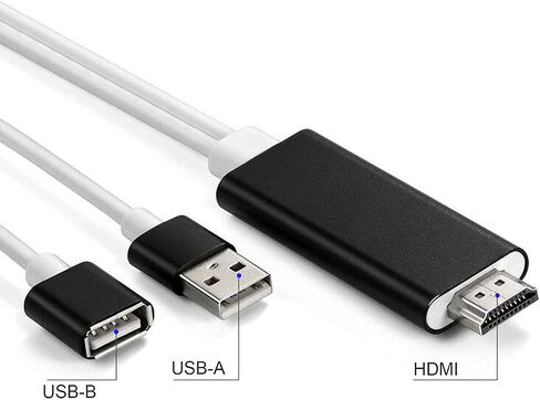 VAKABOX HD USB to HDMI Digital AV Adapter Cable Plug and Play Miracast AirPlay Mirroring HDTV Adapter Compatible with iPhone 12/11/XR XS/8/8Plus, 7/7S/6/6S, Android 5.0 or Higher Smartphones, Tablets in Saudi Arabia
