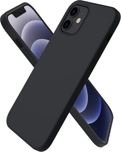 ORNARTO Compatible with iPhone 12 Mini Case, Slim Liquid Silicone 3 Layers Full Covered Soft Gel Rubber with Microfiber Case Cover 5.4 inch-Navy Blue in Kuwait