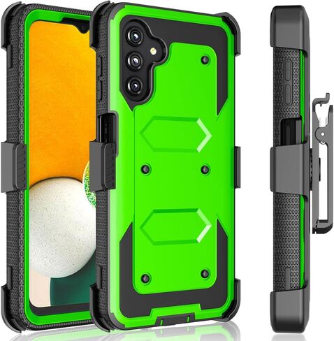 حافظة Galaxy A13 5G، مشبك حافظة لهاتف Galaxy A13 5G، Tekcoo [Tshell] ممتص للصدمات [شاشة مدمجة] [حزام قفل بمسند] غطاء حماية كامل للجسم لهاتف Samsung A13 5G أسود in Kuwait