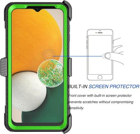 حافظة Galaxy A13 5G، مشبك حافظة لهاتف Galaxy A13 5G، Tekcoo [Tshell] ممتص للصدمات [شاشة مدمجة] [حزام قفل بمسند] غطاء حماية كامل للجسم لهاتف Samsung A13 5G أسود in Kuwait