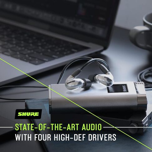 Shure SE846 PRO Gen 2 Wired Sound Isolating Earphones, Secure in-Ear Earbuds, High-End Professional Sound, Hi-Def Four Drivers, Upgraded Sound Filters, Durable Quality, Customizable Frequency - Jade in Kuwait