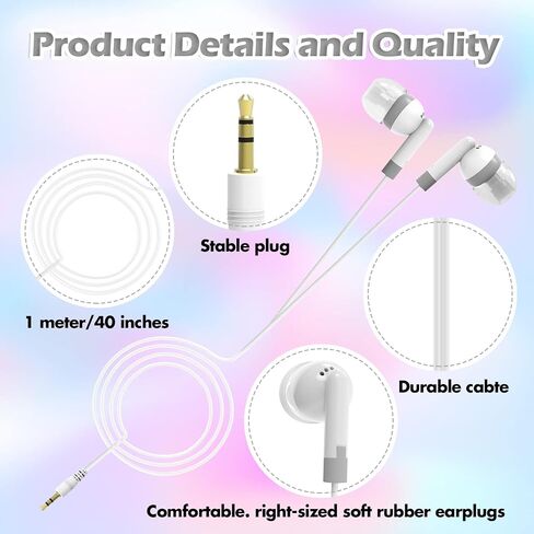 CN-Outlet بالجملة سماعات أذن كبيرة الحجم معبأة بشكل فردي 100 حزمة لهواتف iPhone وAndroid ومشغل MP3 باللون الأبيض in Kuwait