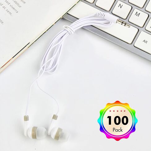 CN-Outlet بالجملة سماعات أذن كبيرة الحجم معبأة بشكل فردي 100 حزمة لهواتف iPhone وAndroid ومشغل MP3 باللون الأبيض in Kuwait