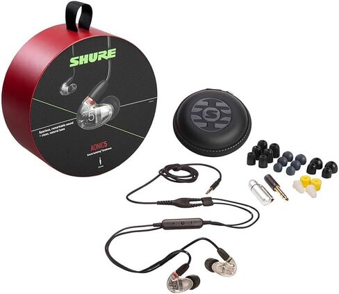 Shure SE535-CL Professional Sound Isolating Earphones, High Definition Sound + Natural Bass, Three Drivers, In-Ear Fit, Detachable Cable, Durable Quality - Clear in Kuwait