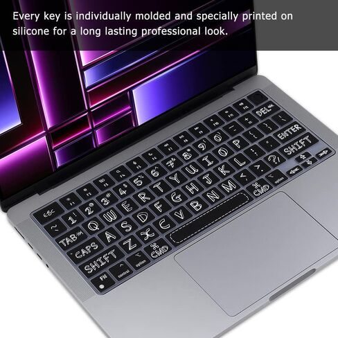 غطاء لوحة مفاتيح سيليكون رفيع للغاية لجهاز MacBook Pro 14 & 16 بوصة طراز A2442 و A2485 M1 Max/Pro Chip مع Touch ID 2021 إصدار الولايات المتحدة ملحقات حامي لوحة المفاتيح (أسود) in Kuwait