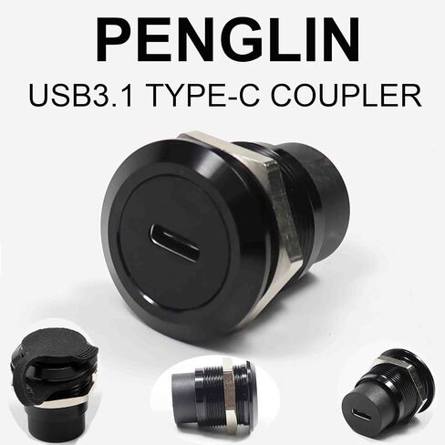 PENGLIN 2PCS USB 3.1 Type C Panel Mount Coupler, D-Type USB C Connector | Support Charging & Data Sync,Universal D-Type Panel Mount,Plug And Play Operation,For Industrial & AV Projects in Kuwait