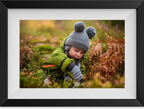 إطار Canary HD الذكي: إطار صورة رقمي 10.1 بوصة مع WiFi وشاشة تعمل باللمس ومشاركة تطبيق Frameo - إطار أبيض وأسود - تأثير خشبي - هدية سهلة الاستخدام للآباء والأجداد in Kuwait