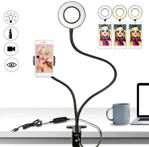 مصباح حلقة سيلفي العالمية مع حامل للهاتف المحمول المرن كسول مصباح LED LED لمطبخ مكتب مباشر in Saudi Arabia