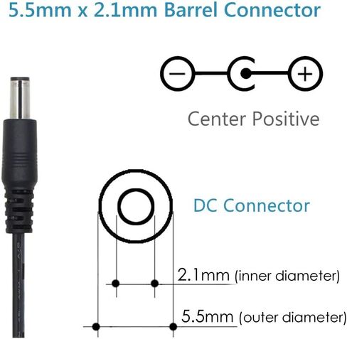 2-Pack AC to DC 18V 1A Power Supply Adapter, Plug 5.5mm x 2.1mm, Center Positive, UL Listed FCC (XH1800-1000w) in Saudi Arabia