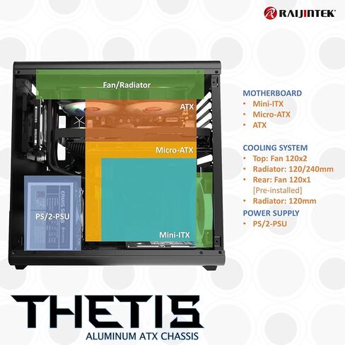 RAIJINTEK 0R200054 THETIS حقيبة كمبيوتر متوسطة الحجم - فضي in Kuwait