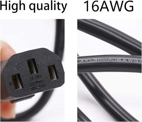 TWTADE مراقب تلفزيون سلك تمديد الطاقة 6ft 3 الشق 10A 250 فولت 16AWG ، كابل بديل لتلفزيون VIZIO ، العديد من أجهزة التلفزيون I-039 in Kuwait