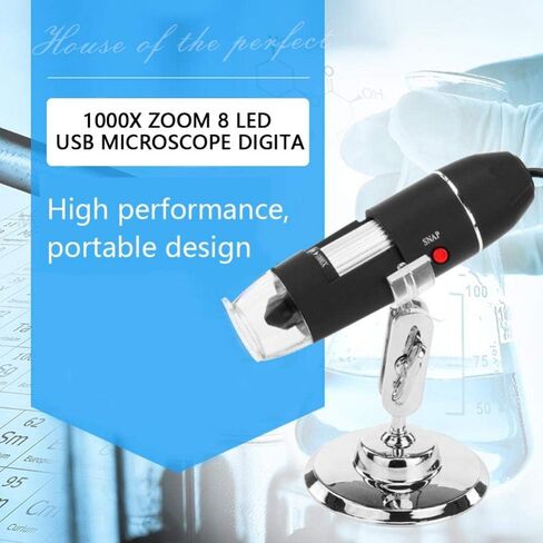 مجهر USB، تكبير 1000X 8 LED USB مجهر رقمي كاميرا فيديو مع حامل in Saudi Arabia