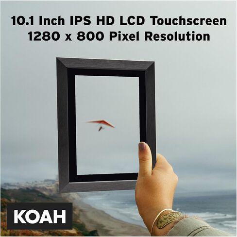 إطار صور رقمي Koah Smart WiFi مقاس 10.1 بوصة مع مساحة تخزين FRAMEO سعة 8 جيجابايت (خشب أسود) مع بطاقة ذاكرة UHS-I microSDHC بسعة 32 جيجابايت مع محول SD (عنصران) in Kuwait
