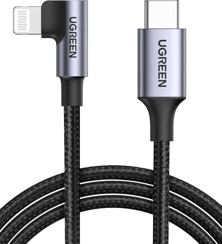 كابل لايتنينج معتمد من UGREEN MFi - كابل USB C إلى Lightning 90 درجة 3FT متوافق مع iPhone 14/14 Pro/14 Pro Max وiPhone 13/12/11/X/XR/XS/8 Series وiPad وAirPods Pro in Saudi Arabia